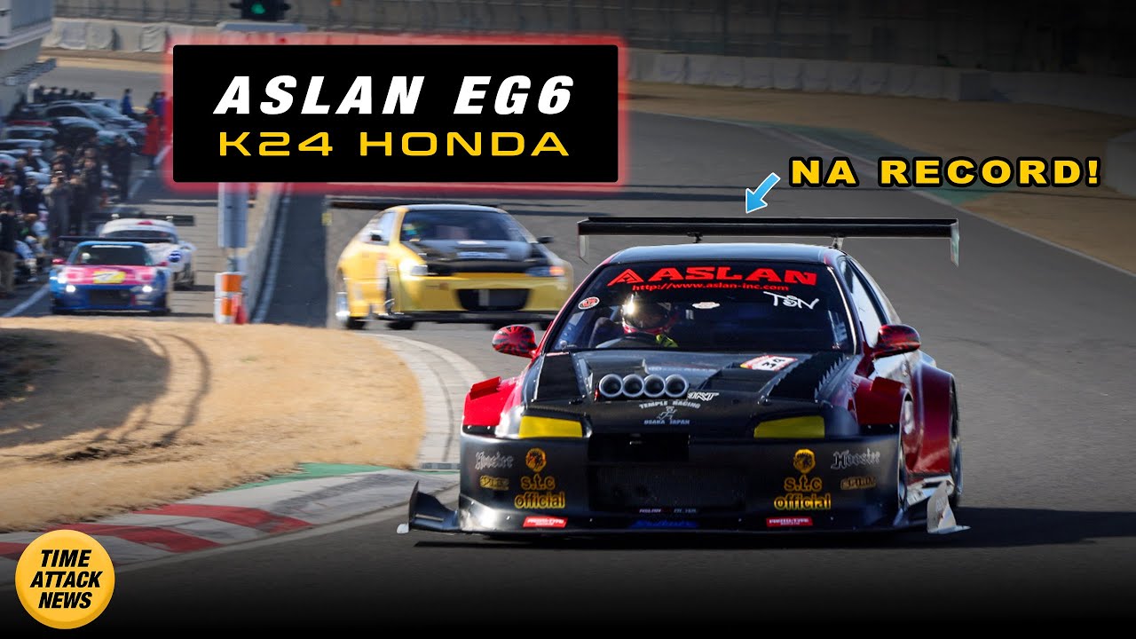 ASLAN EG6 Civic RAW action! FASTEST NA Car at Tsukuba Circuit (Attack 2024)