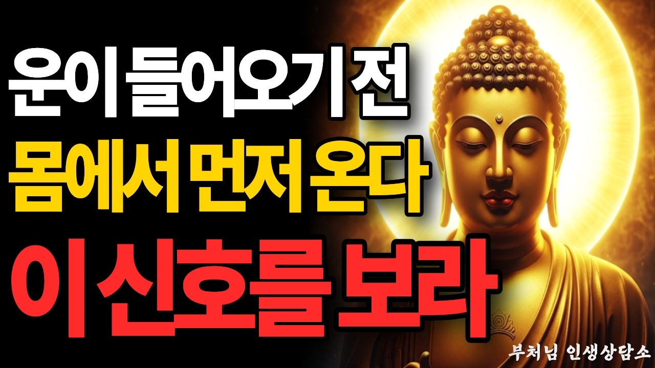 운이 들어오기 직전 반드시 나타나는 몸의 변화 7가지 | 부처님 말씀 | 불교 명언