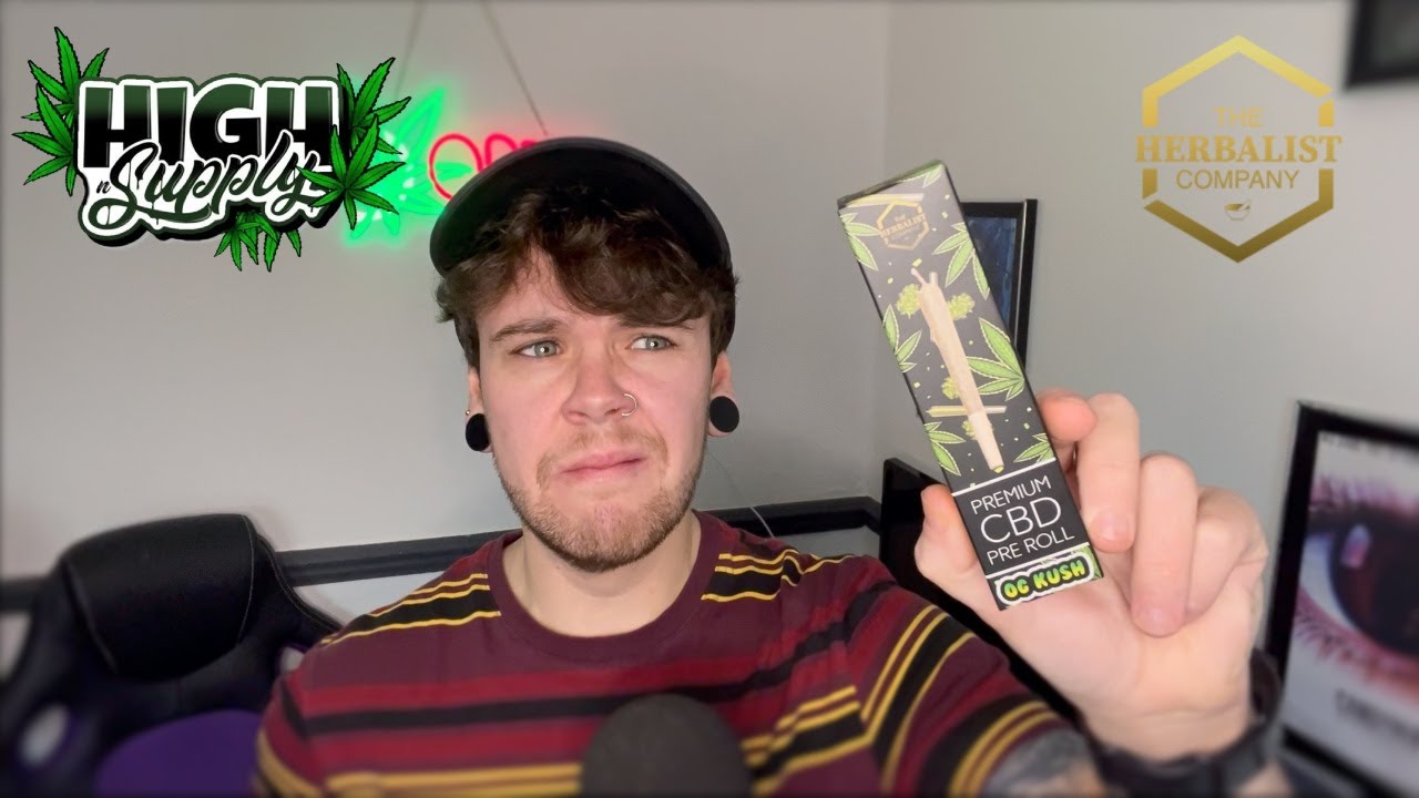 Smoking OG Kush CBD Pre-Roll From The Herbalist Company