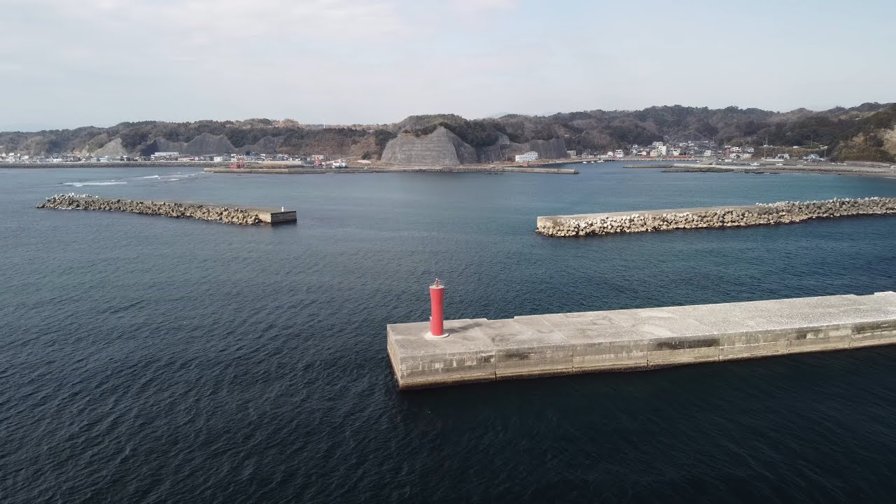 【灯台海域俯瞰飛行】福島県いわき市 江名港東防波堤南灯台 ドローン空撮