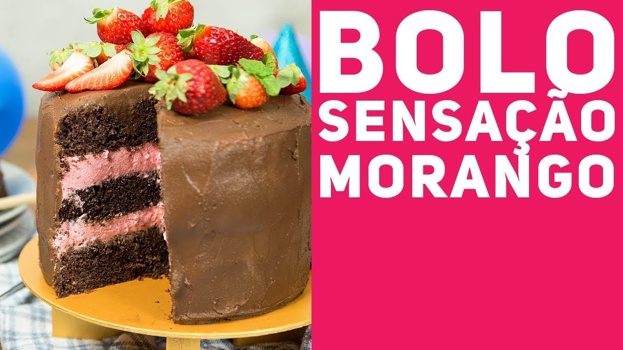 BOLO SENSAÇÃO DE MORANGO (de Aniversário do canal) - Receitas de Minuto #335