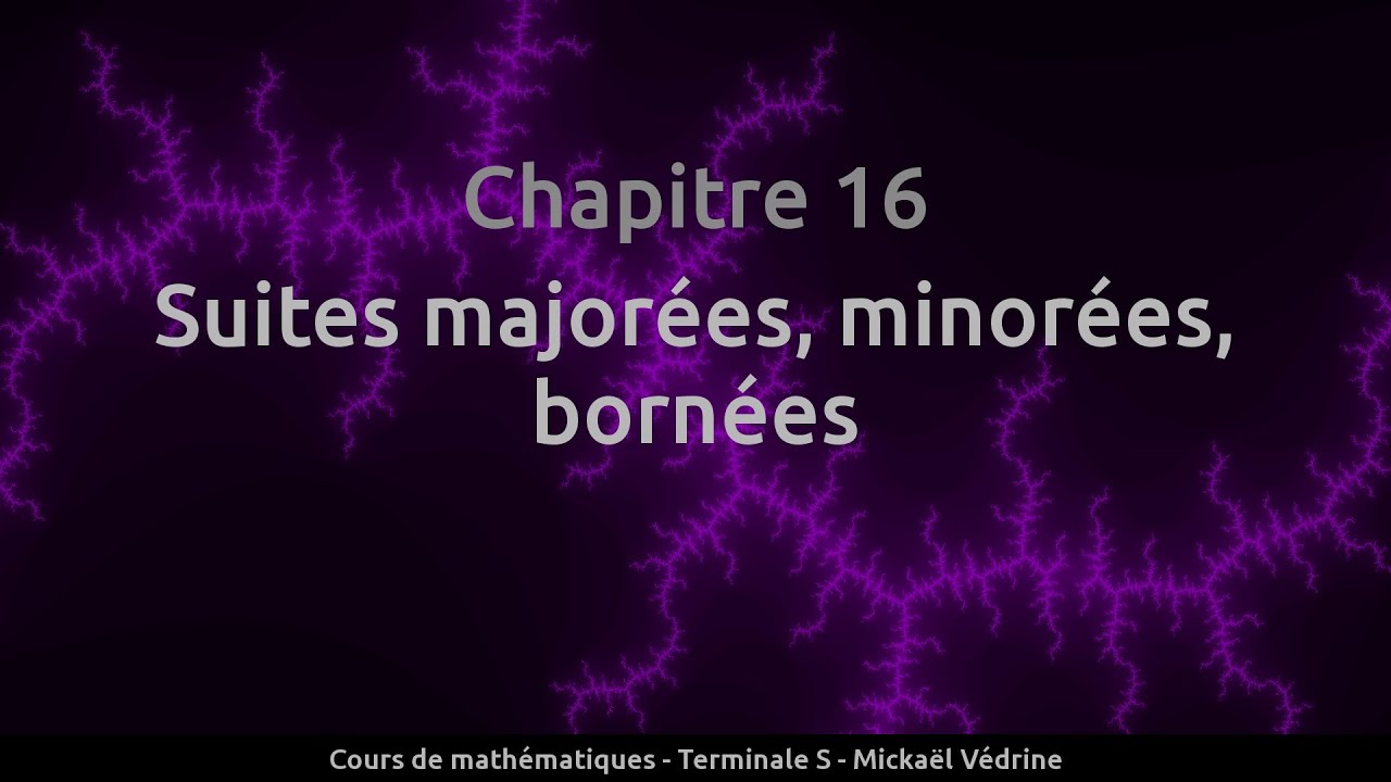 Chapitre 16 - Suites majorées, minorées, bornées
