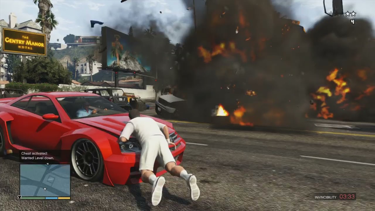 GTA V Michael blowing up cars with homecoming launcher part 5