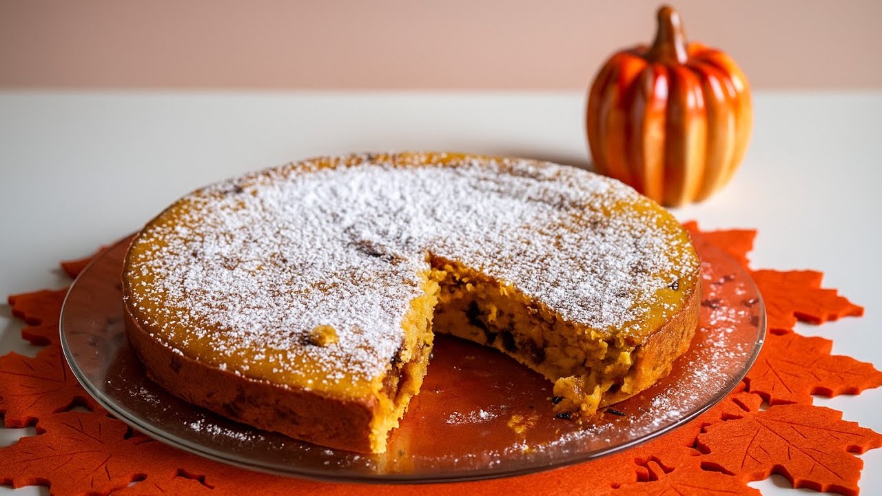 Нежный тыквенный торт 🎃 без сахара и без глютена | Лёгкий осенний рецепт 🍂🍫