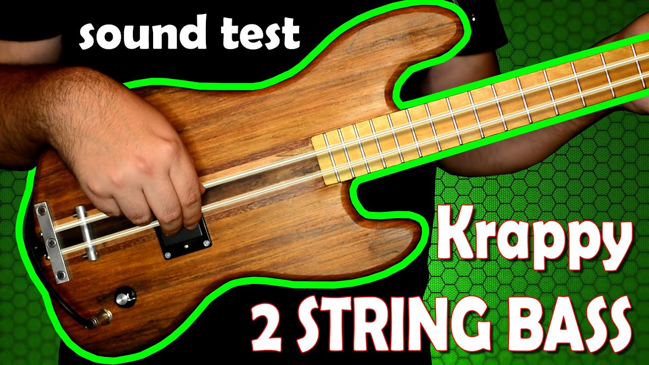 2 string Punk bass by Krappy Guitars - sound test (4K 60 fps)