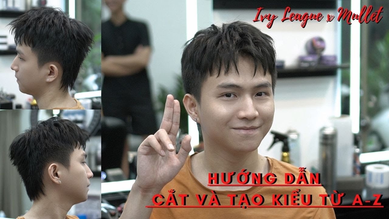 Hướng Dẫn Cắt V&agrave; Tạo Kiểu T&oacute;c Ivy League Mullet Cực Chi Tiết | TUẤN BARBER SHARING