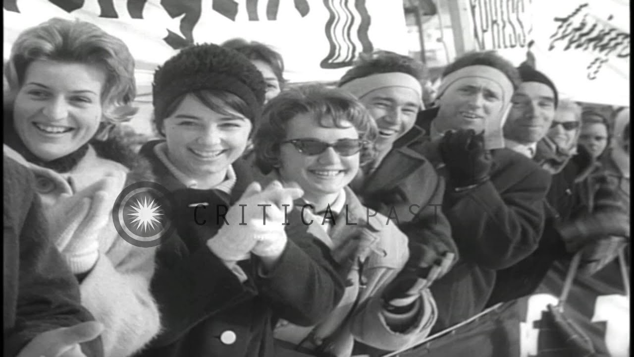 Pre-olympic ski racing competition at the Hahnenkamm Races in Austria HD Stock Footage