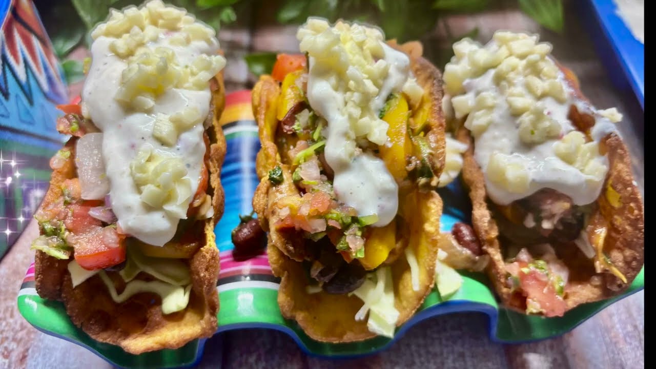 Vegetarian Tacos / Crunchy Veg Tacos / Homemade Taco Shells