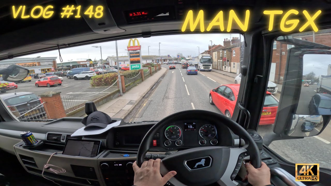 FIRST RIDE MAN TGX!!! DRIVING AROUND GRIMSBY !!! -TRUCK DRIVER UK #148 ASMR DRIVE MAN TGX