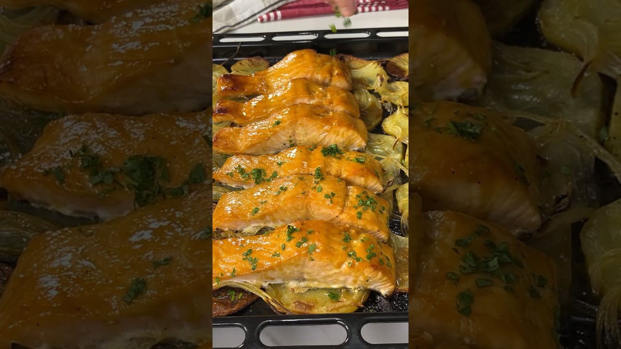 Salm&oacute;n al horno con miel y mostaza