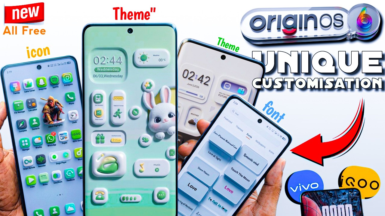 iCON, Theme, Font 😯 OriginOS 6 Best Customisation 🤩 | For Vivo & iQOO users #vivo #originos6