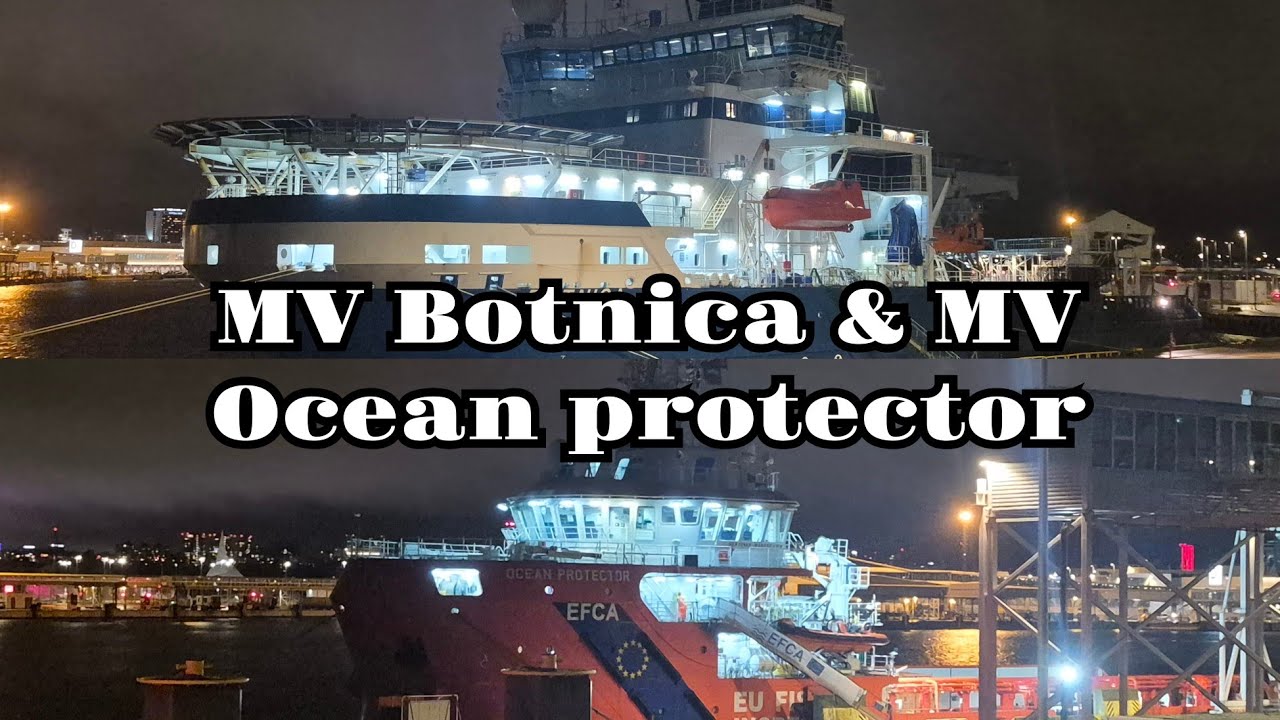 Offshore supply ship MV Ocean protector & icebreaker MV Botnica in Tallinn