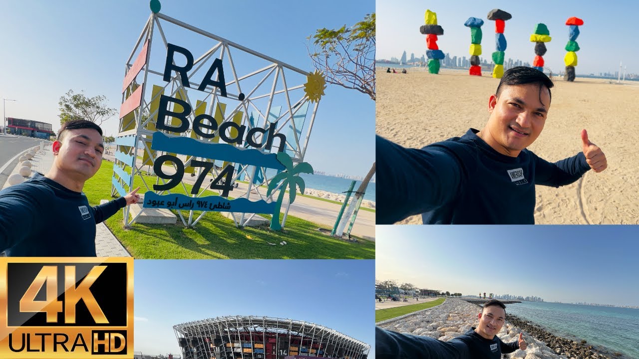 Day 37 of 365 Days | Exploring RA Beach 🏖️ 974 Stadium and Doha Mountains art installation…!!!