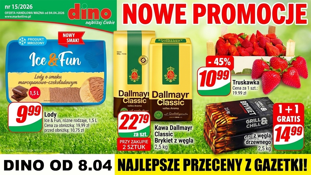 Gazetka Dino od 08.04.2026 🔥 SZOKUJĄCE PROMOCJE NA WIOSNĘ! 😱 Nie przepłacaj w innych sklepach!