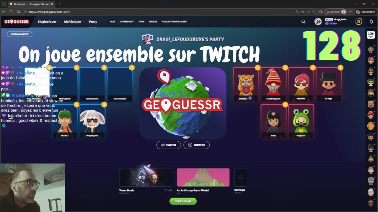 #128 | ON JOUE ENSEMBLE SUR TWITCH TEAM DUEL | GEOGUESSR VOD