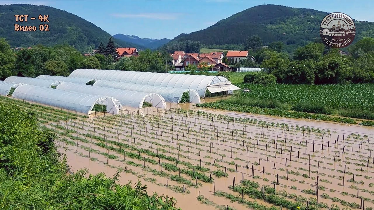 Trstenik ODOZGO u 4K – Zap. Morava i poplava odozgo u 4K rezoluciji; Trstenik SRB 24. jun 2020.