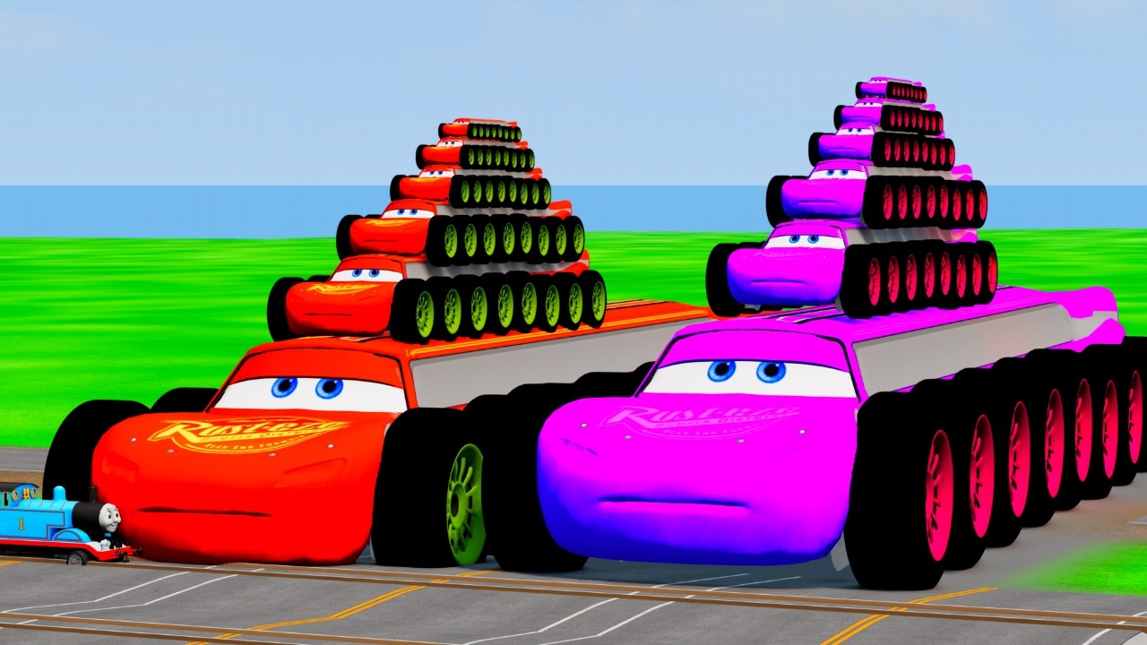 Big & Small Swift BTR Wheel Vs Thomas Train The Tank Engine Vs Portal Vs Cars_Beamng.drive