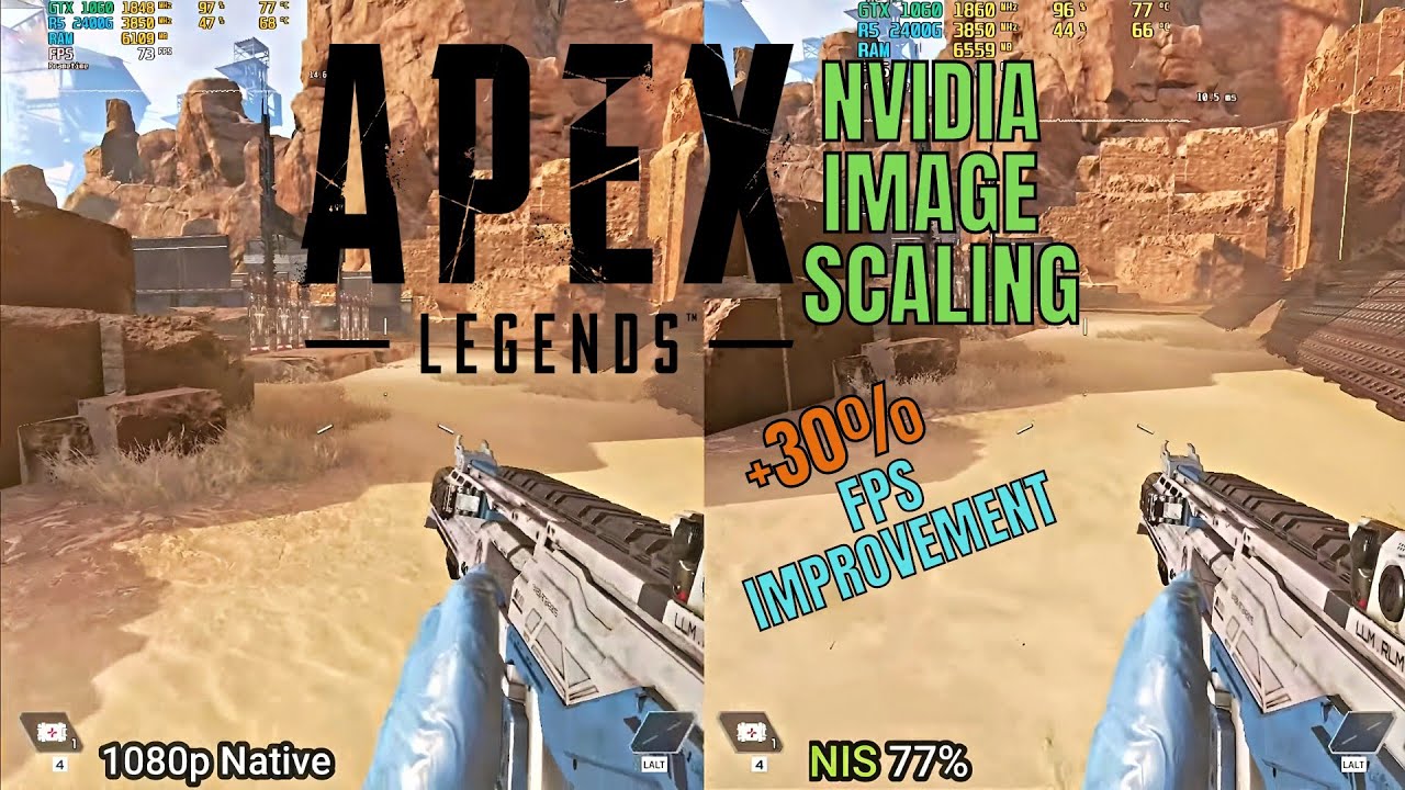 Nvidia Image Scaling NIS 77% vs 1080p - Apex Legends | GTX 1060 | Ryzen 5 2400G