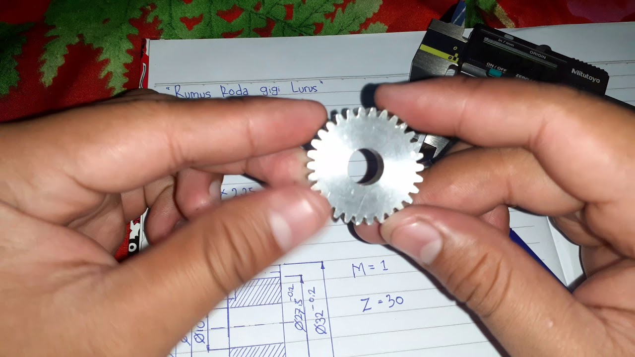 Rumus mudah/simple untuk menghitung Roda gigi lurus ,Ada desain Auto cadd 3D nya kuy?