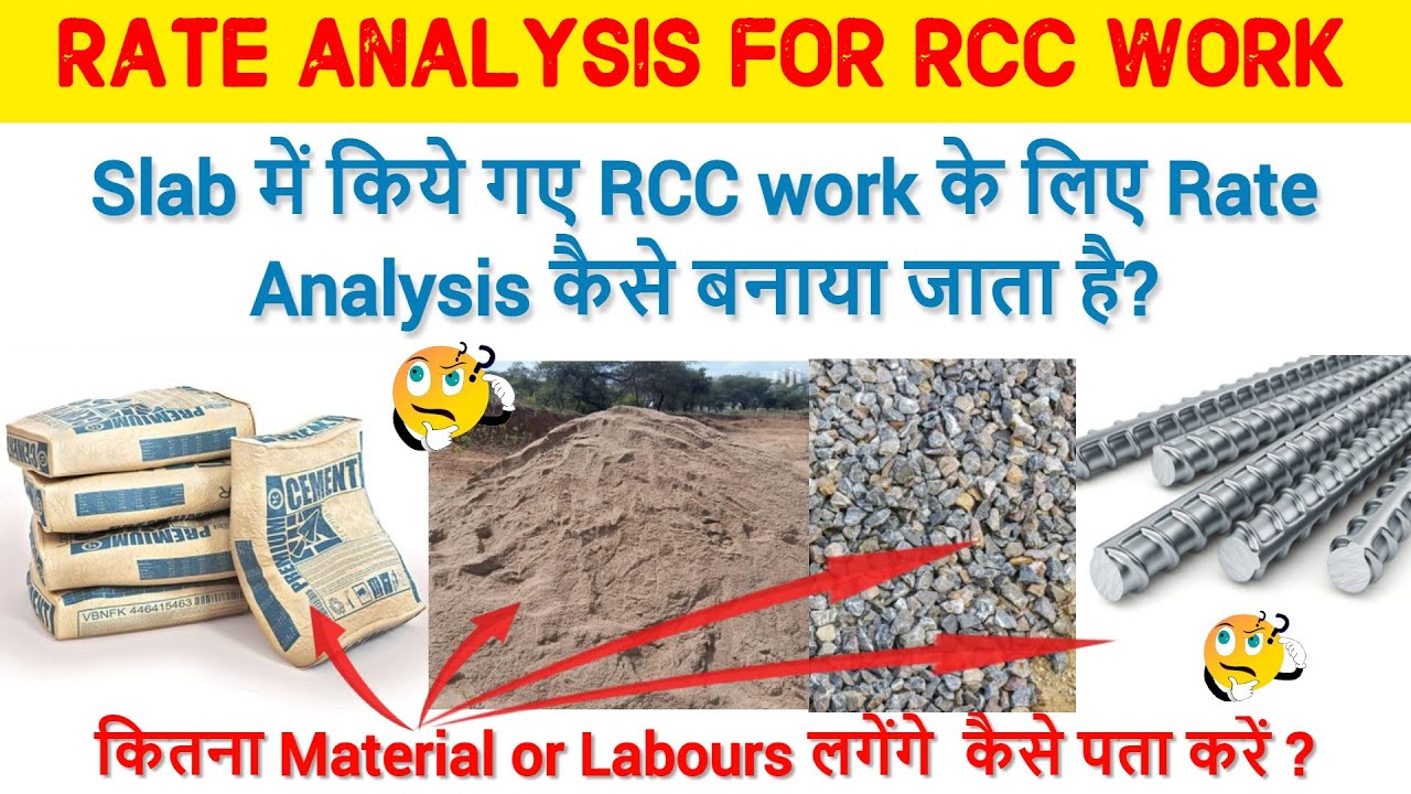 How to Prepare Rate Analysis for RCC work in Slab [HINDI]