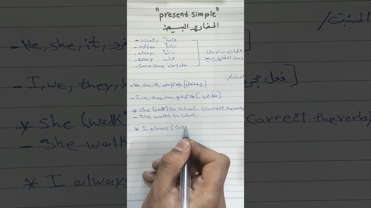 المضارع البسيط || present simple اساسيات اللغة الانگليزية