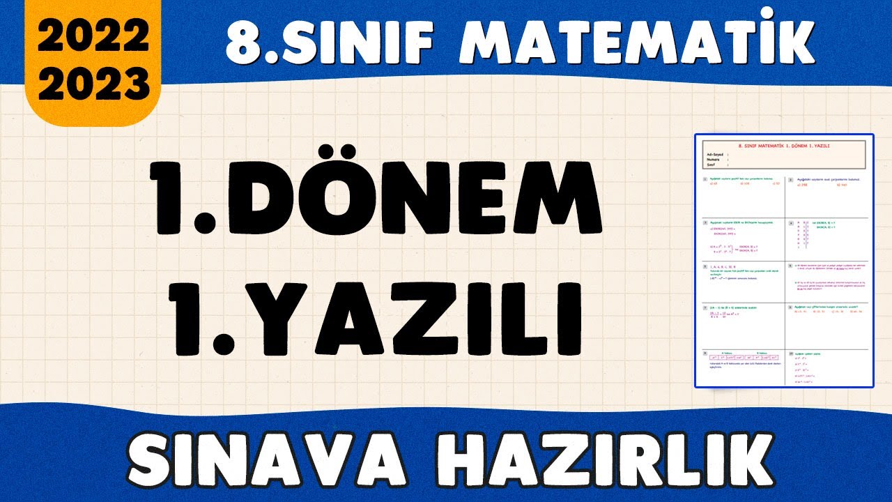 8.Sınıf Matematik 1.Dönem 1.Yazılı Sınavı Soru Çözümü (2022-2023)