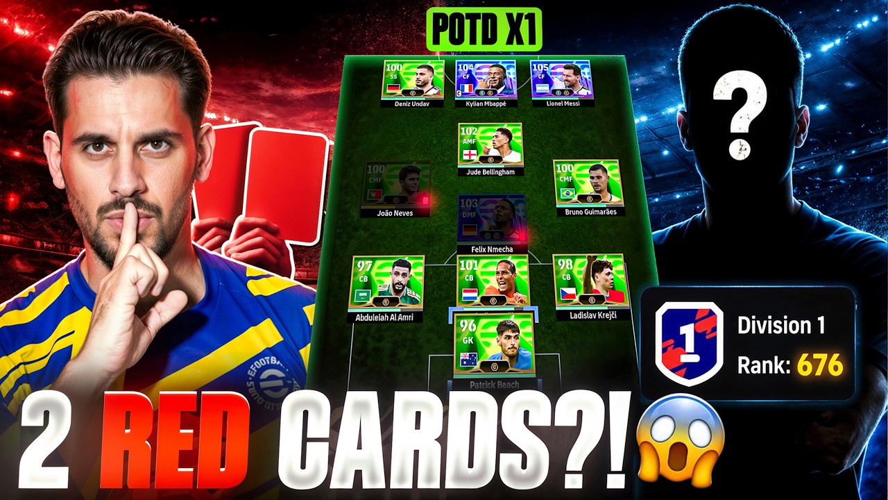 Я ВЫИГРАЛ С 2 КРАСНЫМИ КАРТОЧКАМИ?! 😱 ФУЛЛ СОСТАВ POTD против ИГРОКА ИЗ ТОП-600 💀 eFootball 2026