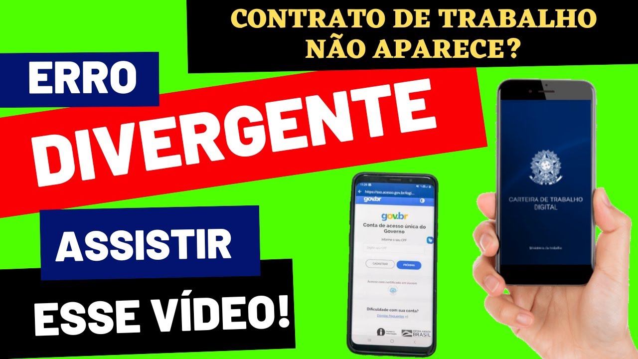 CONTRATO DE TRABALHO NÃO ESTA APARECENDO ERRO DIVERGENTE