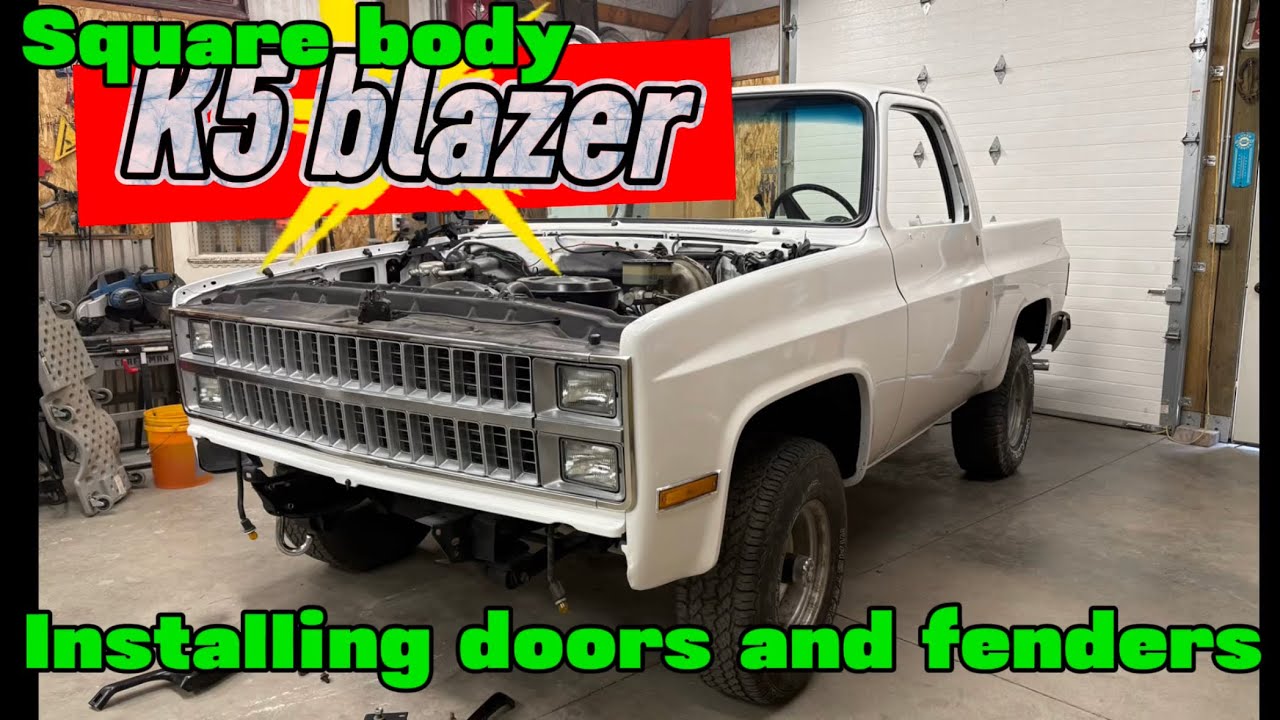 Квадратный кузов K5 Blazer, установка дверей и крыльев