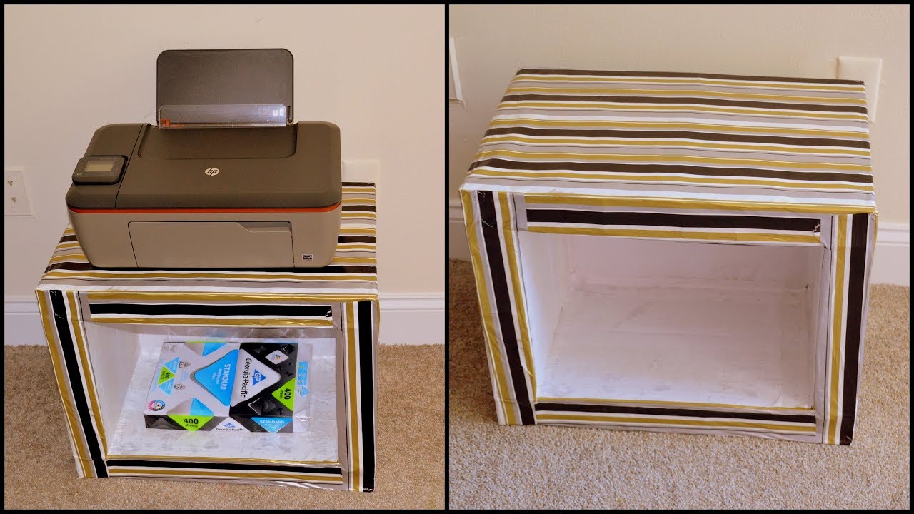 diy cardboard side table | cardboard furniture | printer stand from cardboard | cardboard organizer