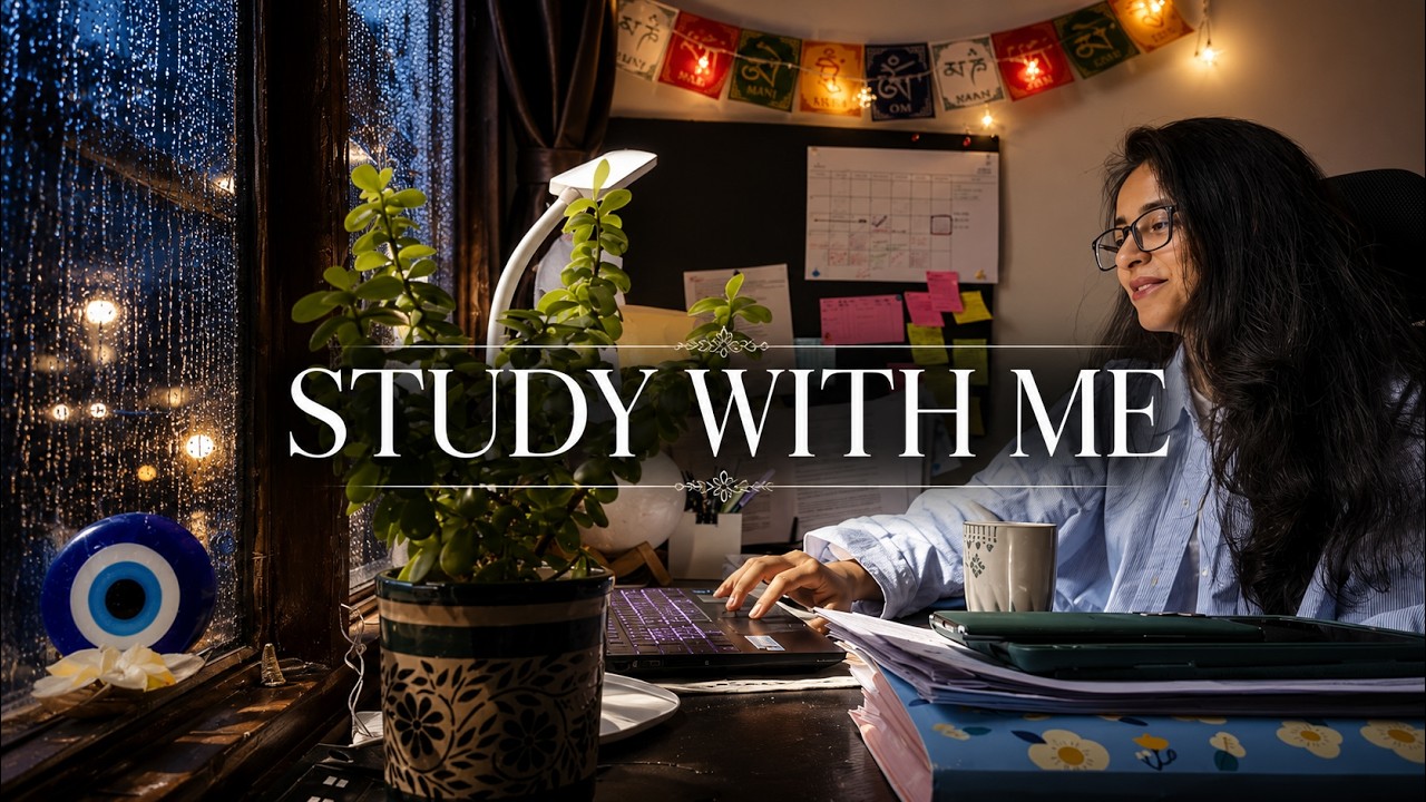 LIVE l Study with me l pomodoro&poetry-when dreams are chasing you  (lo-fi-rain) cozy vibe📚🌻