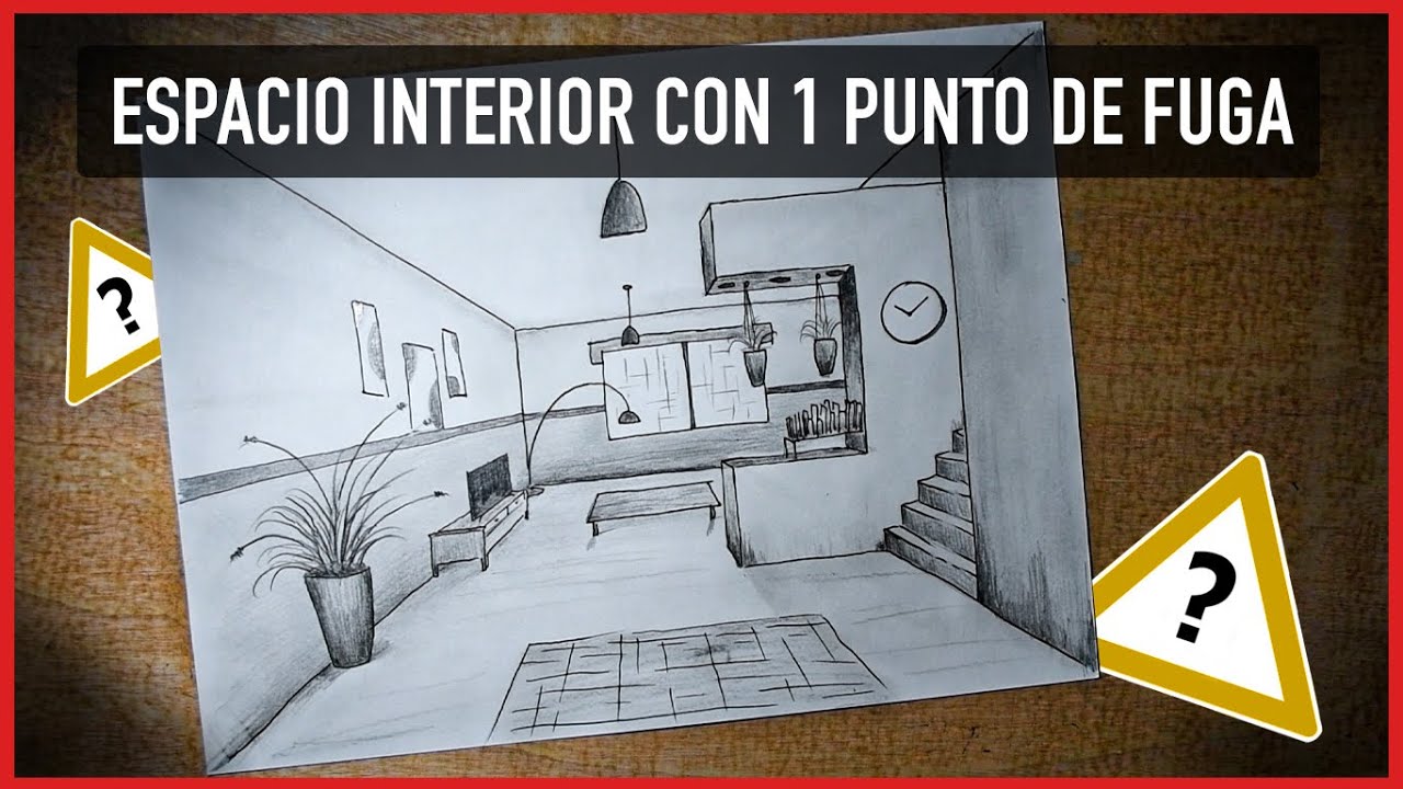 Perspectiva Interior con un punto de fuga - Cómo dibujar.