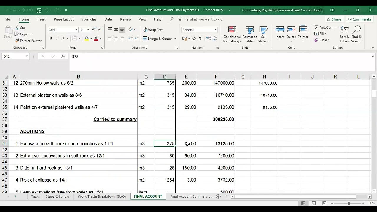 Final Account and Final Payment Certificate Part 1