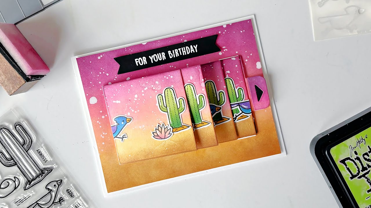 Using Coloring Stencils on an interactive card with Samantha