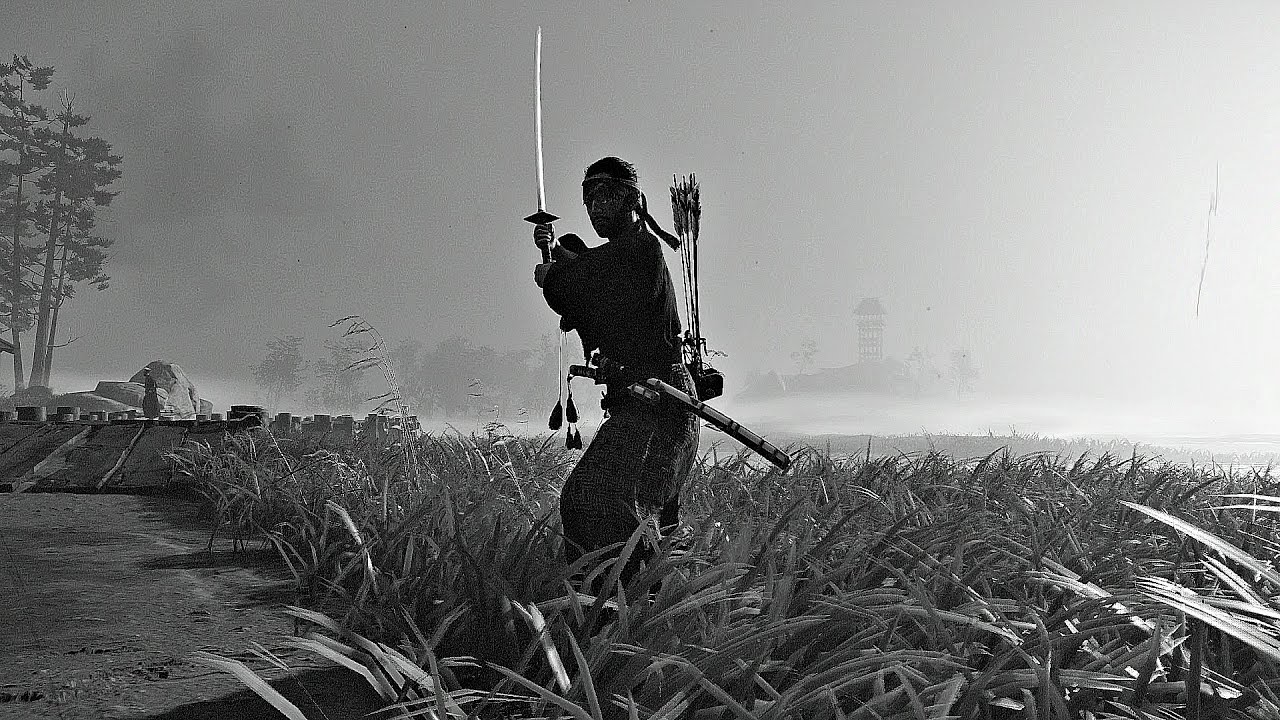 GHOST OF TSUSHIMA - Kurosawa Mode Gameplay 4K (PS4 PRO)