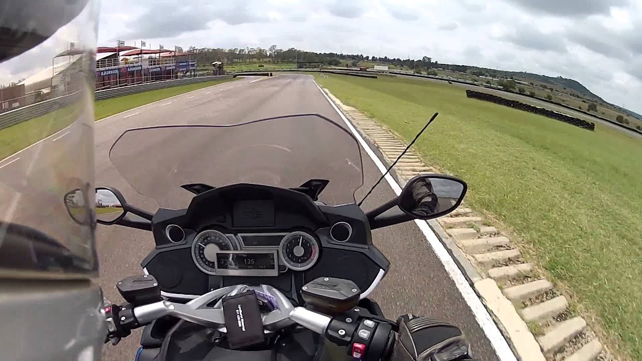 BMW K1600GT on the track, riding with pillion