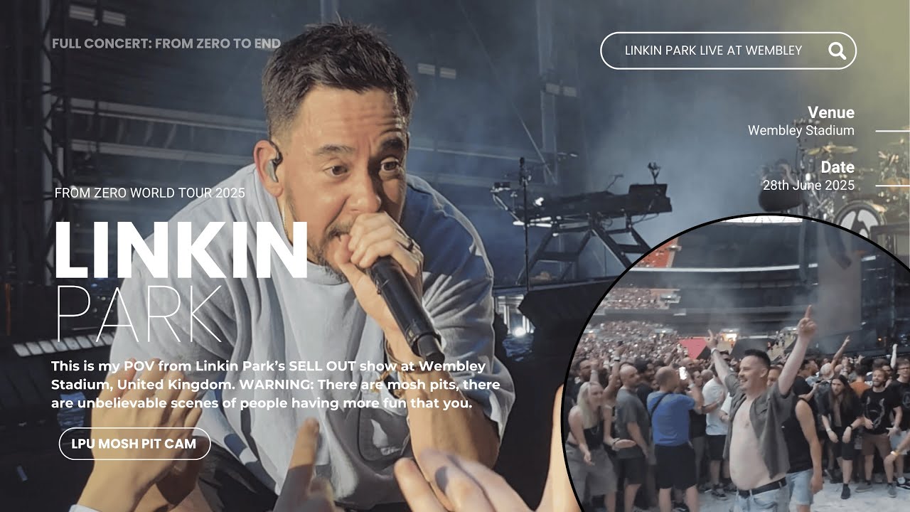 Linkin Park Wembley Stadium FULL Concert LPU PIT MOSH PIT CAM 28/06/2025 [4K]