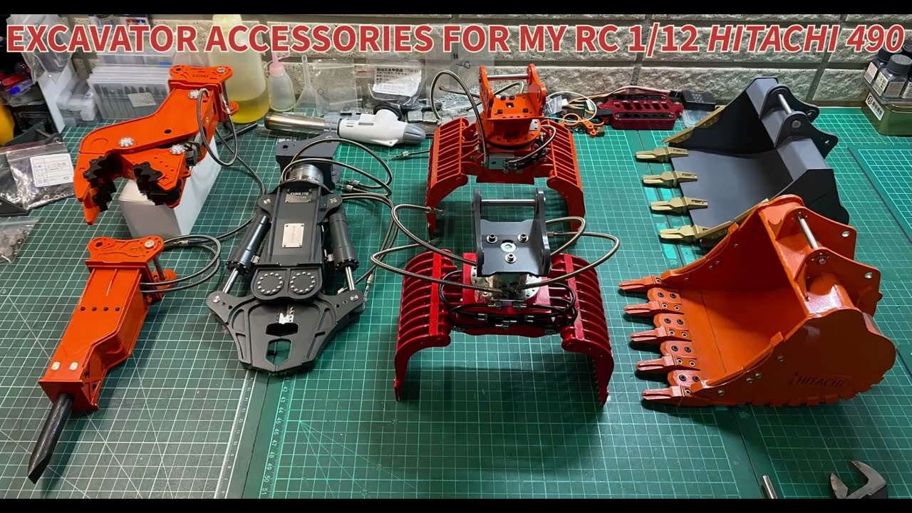 RC 1/12 excavator HITACHI-490 with the accessories