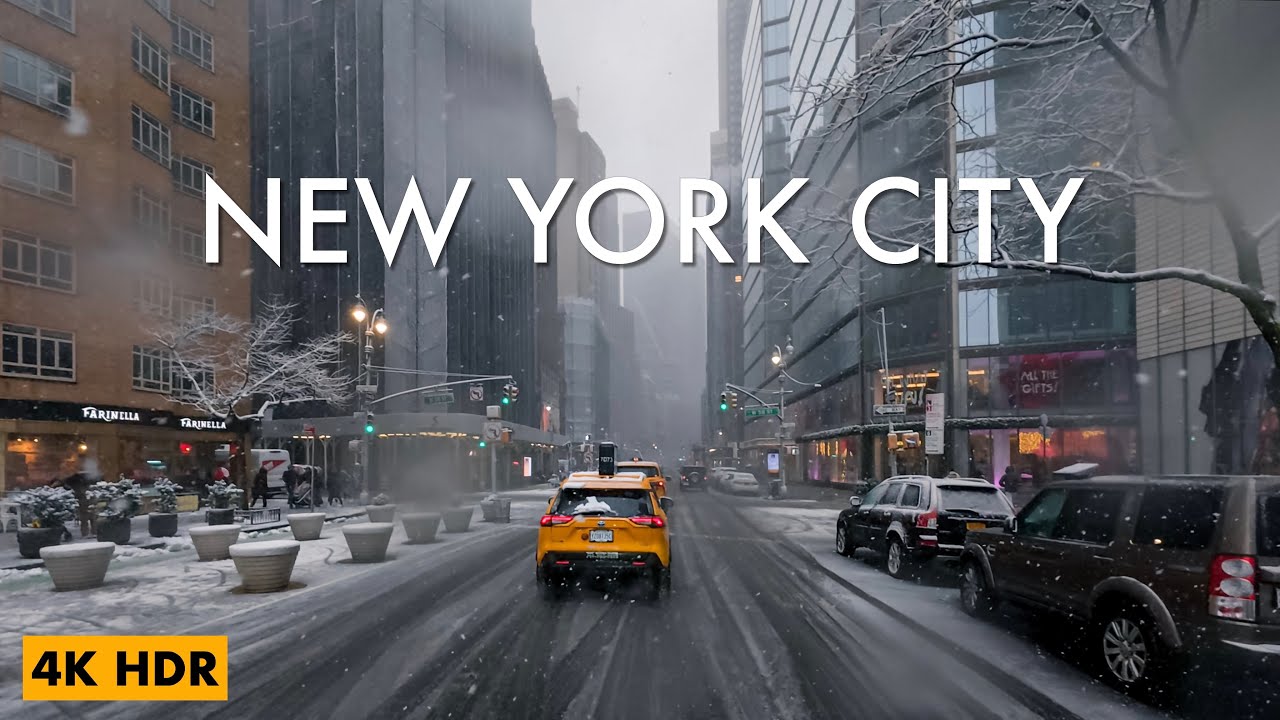 NYC 4K Snowstorm Drive ❄️ | Broadway, Times Square & Midtown Tunnel (Dec 2025)