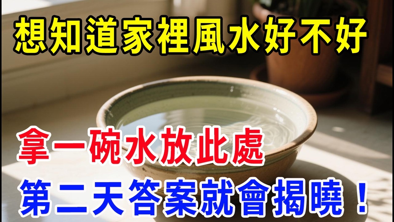 太靈了！想知道家裏風水好不好？拿一碗水放此處，第二天答案就會揭曉！