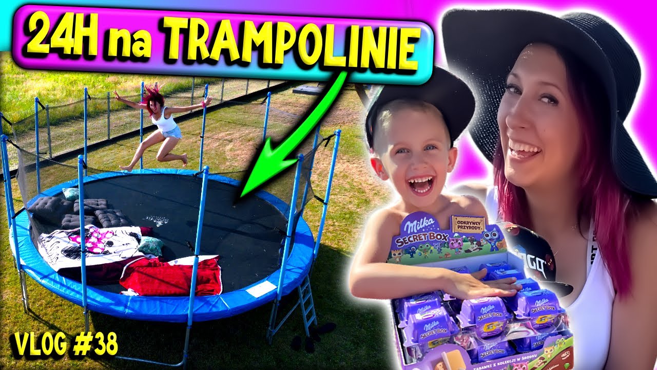 24H NA TRAMPOLINIE CHALLENGE 🎈 WIELKI FORT! 😱 Milka Secret Box Noc na TRAMPOLINIE🌙Marivo Vlog #38