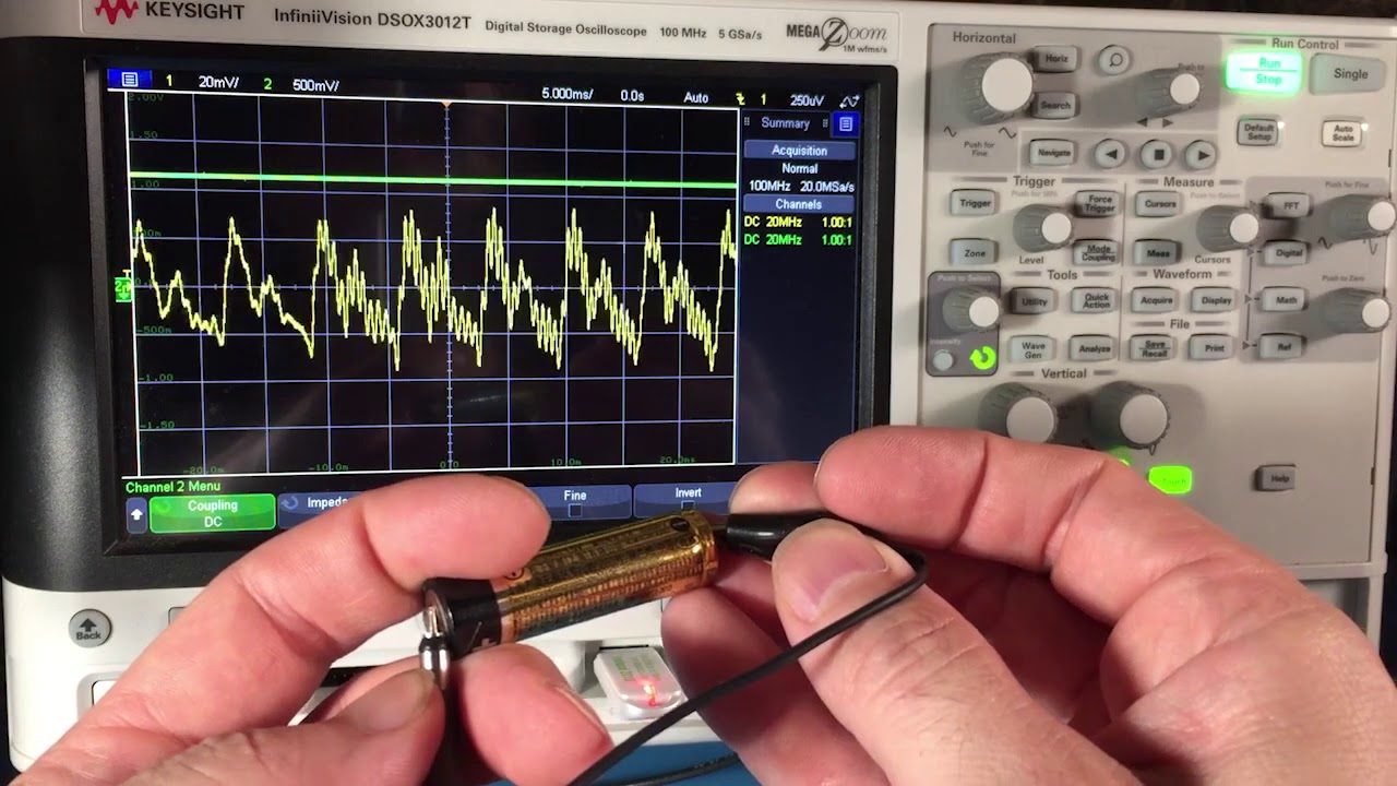 Demonstrate an AC signal superimposed on DC
