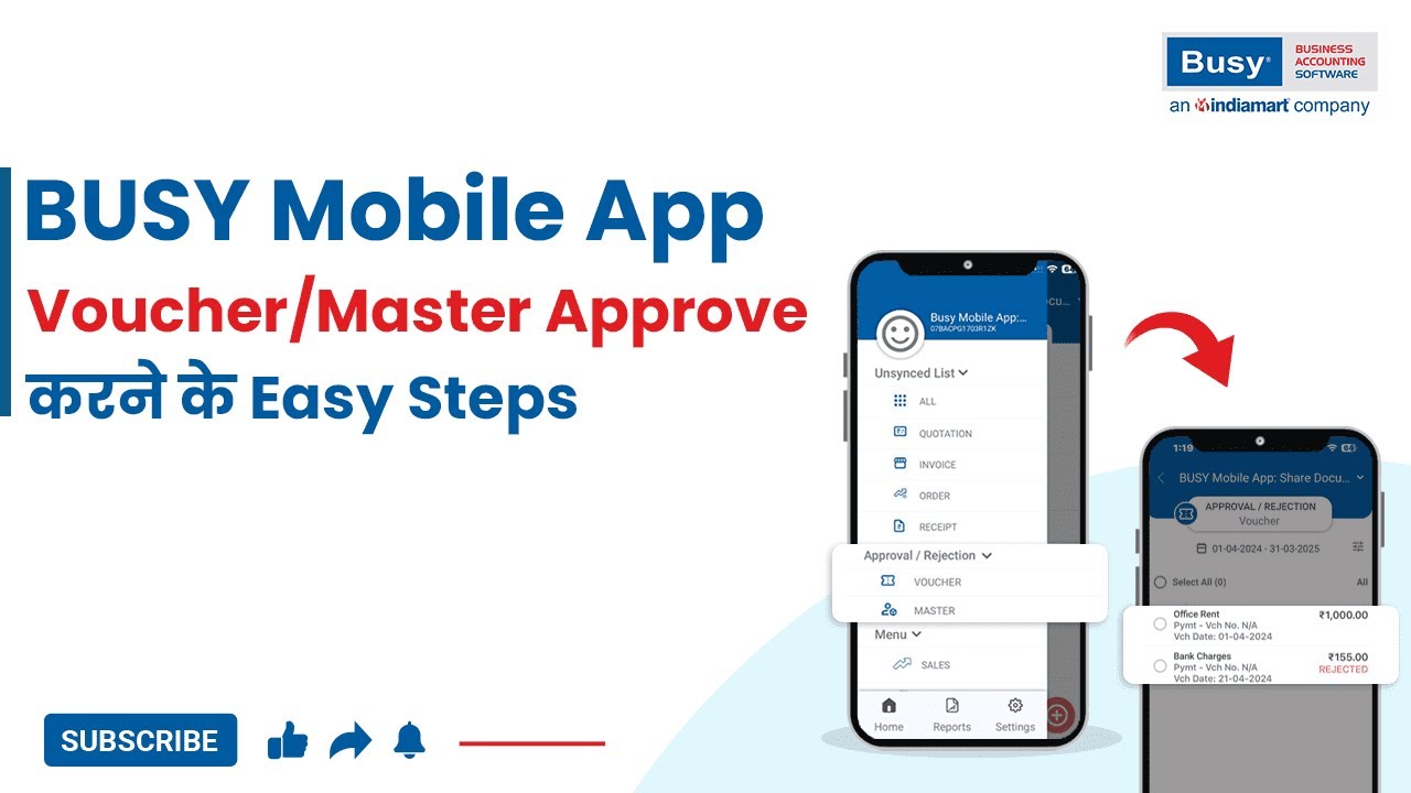 BUSY Mobile App से Voucher/Master Approve करने के Easy Steps (Hindi) | BUSY Mobile App