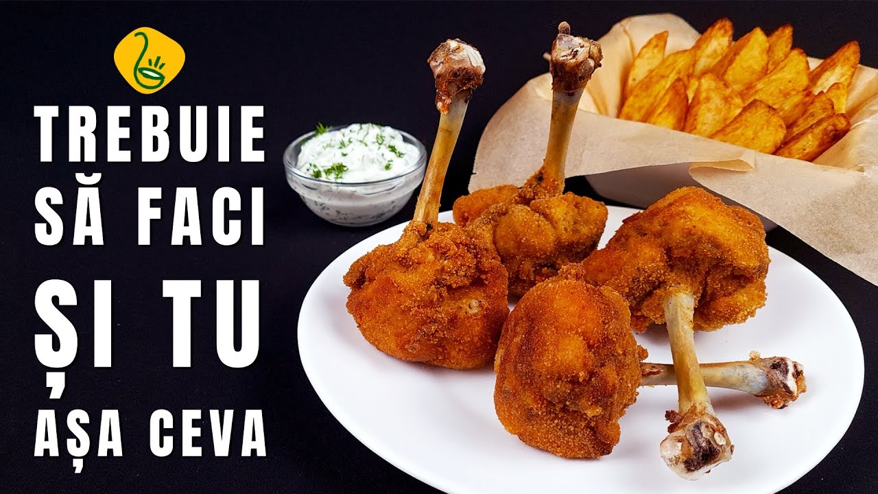 Ciocanele de pui pane cu crusta crocanta si interior suculent