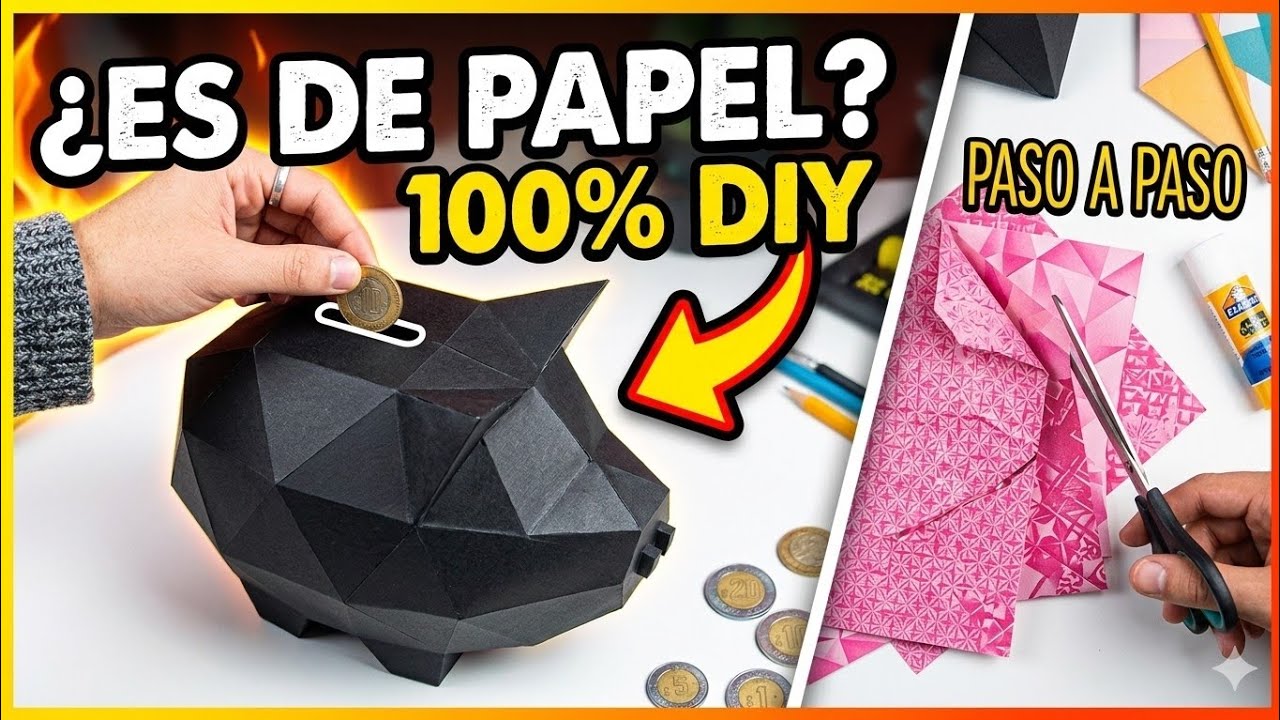 Cómo Hacer una Alcancía de Marranito de Papel 🐷 | Manualidad Fácil Paso a Paso