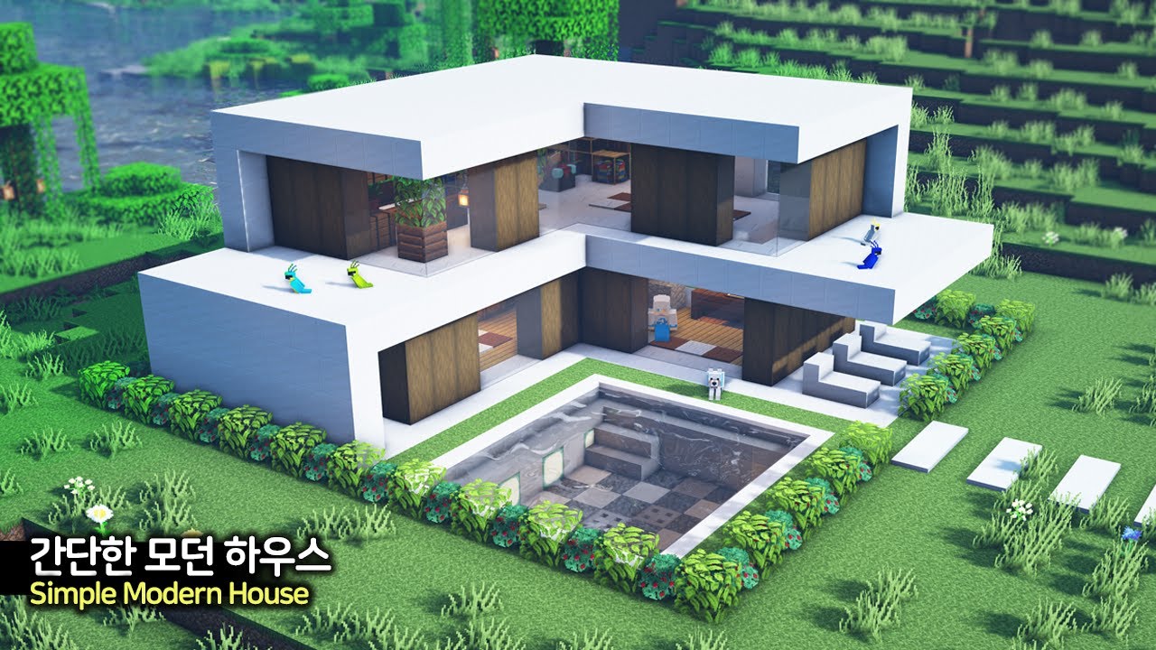 ⛏️ Minecraft Tutorial :: 🏘️ Простой современный дом в выживании 🛏️