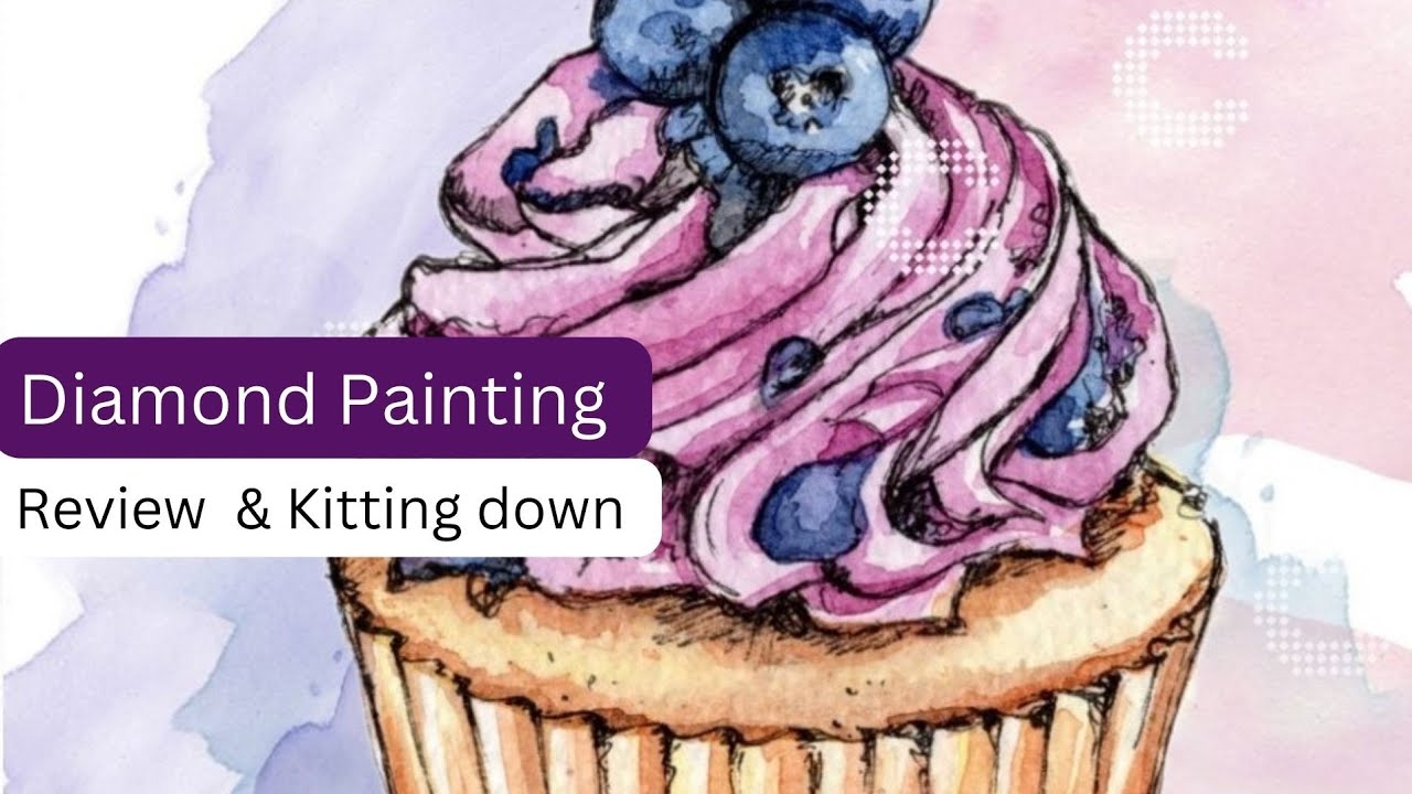 Post Review Carat.Art & Kitting down 💎 Blueberry Cupcake 💎 Diamond Painting