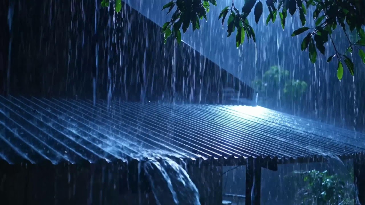 Midnight Downpour on Metal Roof, A Gentle Lullaby for Restless Souls Seeking Sleep 229 HD