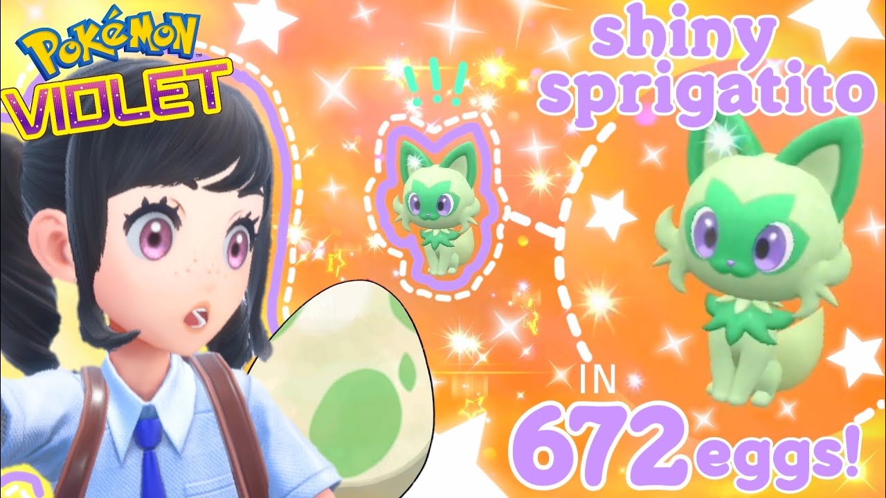 ♡ OUR FIRST SHINY PALDEAN STARTER! FINDING A SHINY SPRIGATITO IN 672 EGGS! (Pokemon Violet) ♡