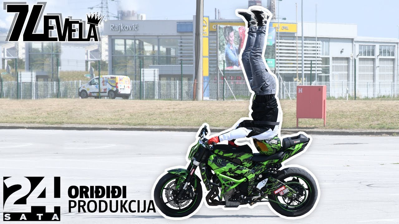 Matija vozi motor unazad, bez ruku i na glavi istovremeno! | 7 LEVELA STUNT VOŽNJE